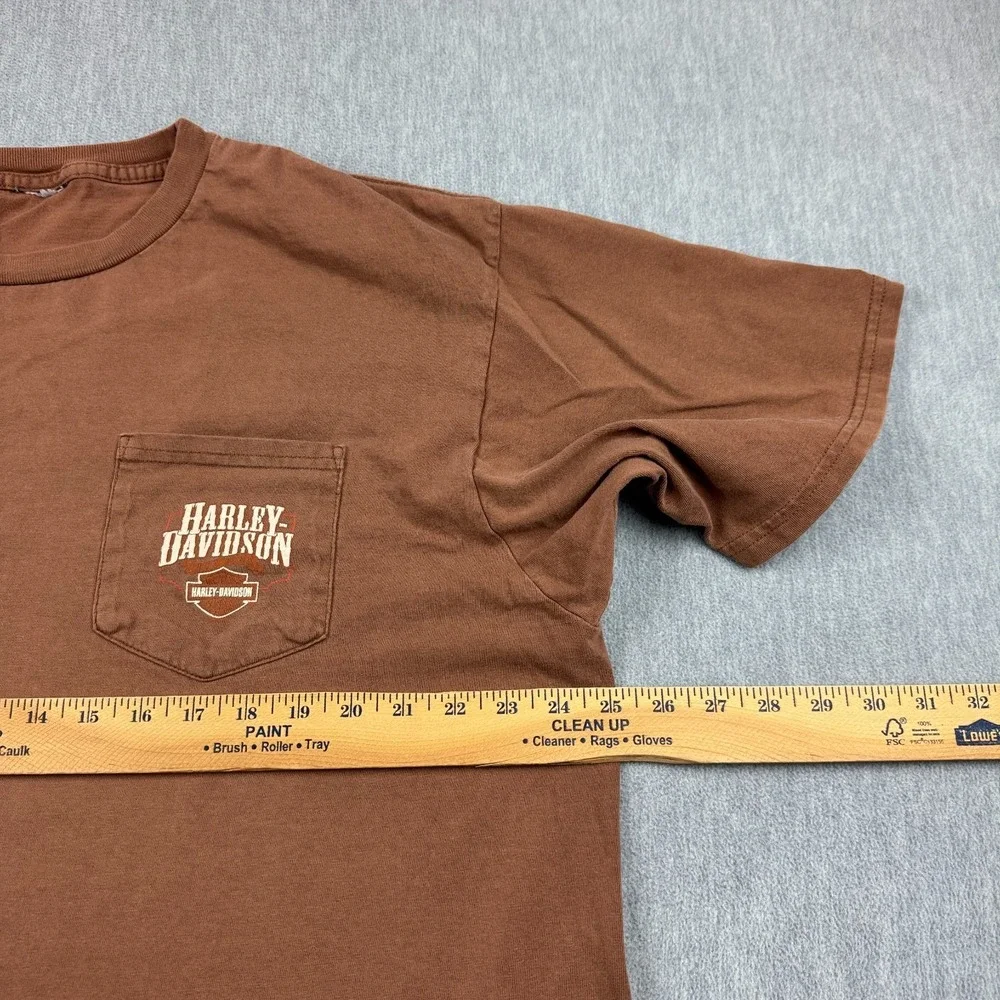 Harley Davidson TShirt Men 2XL XXL Brown Skip Fordyce Riverside Motorcycle Biker